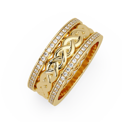 1.0 Ct Round Cut vvs Moissanite diamond Braided Band Ring
