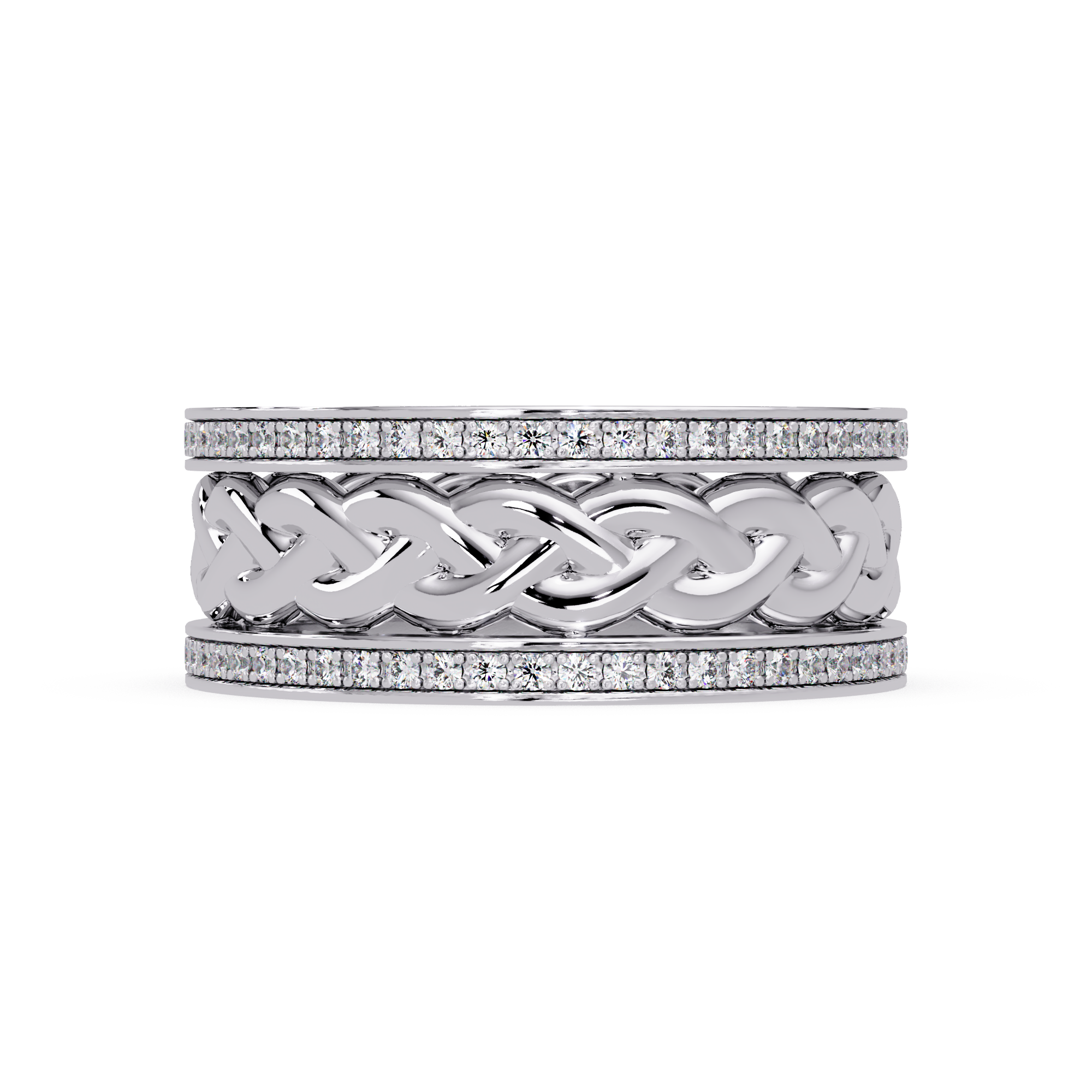 1.0 Ct Round Cut vvs Moissanite diamond Braided Band Ring