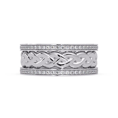 1.0 Ct Round Cut vvs Moissanite diamond Braided Band Ring