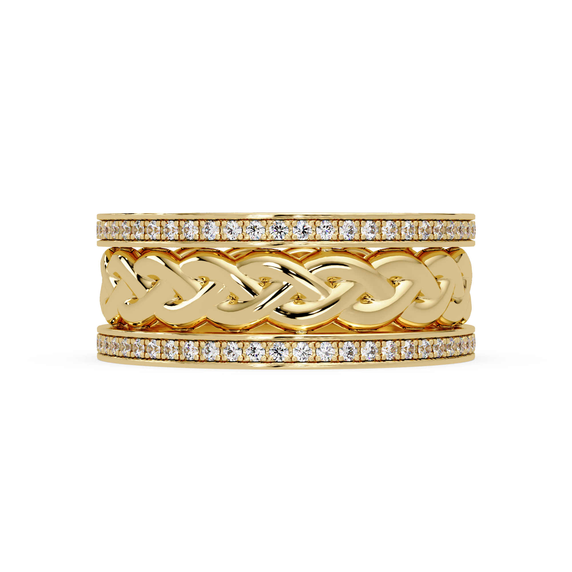 1.0 Ct Round Cut vvs Moissanite diamond Braided Band Ring