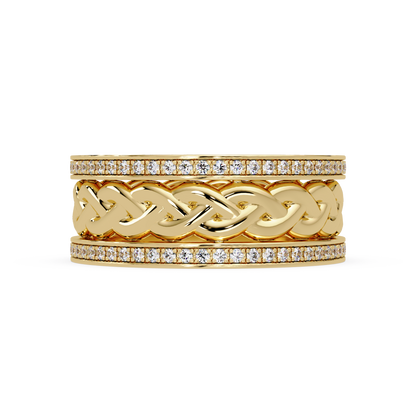 1.0 Ct Round Cut vvs Moissanite diamond Braided Band Ring