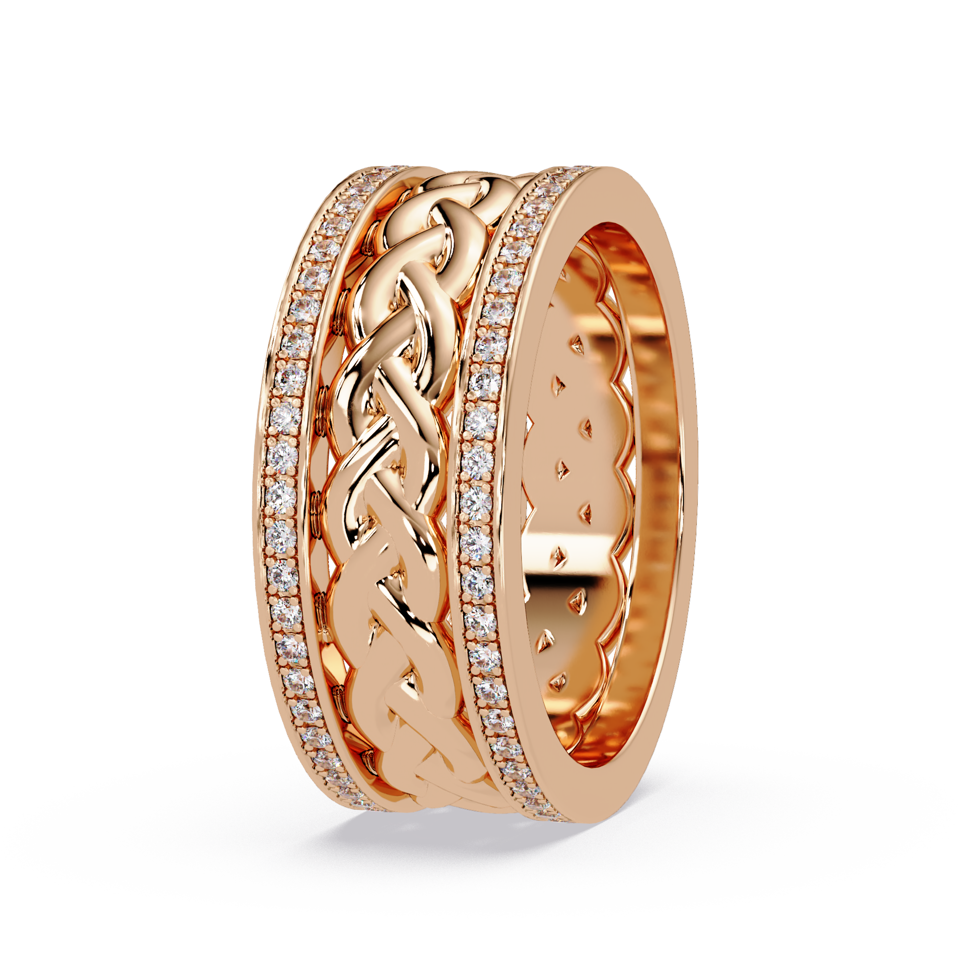 1.0 Ct Round Cut vvs Moissanite diamond Braided Band Ring