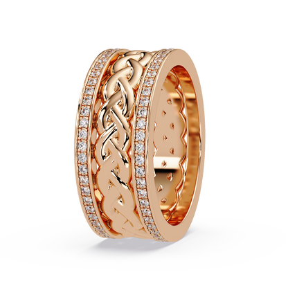 1.0 Ct Round Cut vvs Moissanite diamond Braided Band Ring
