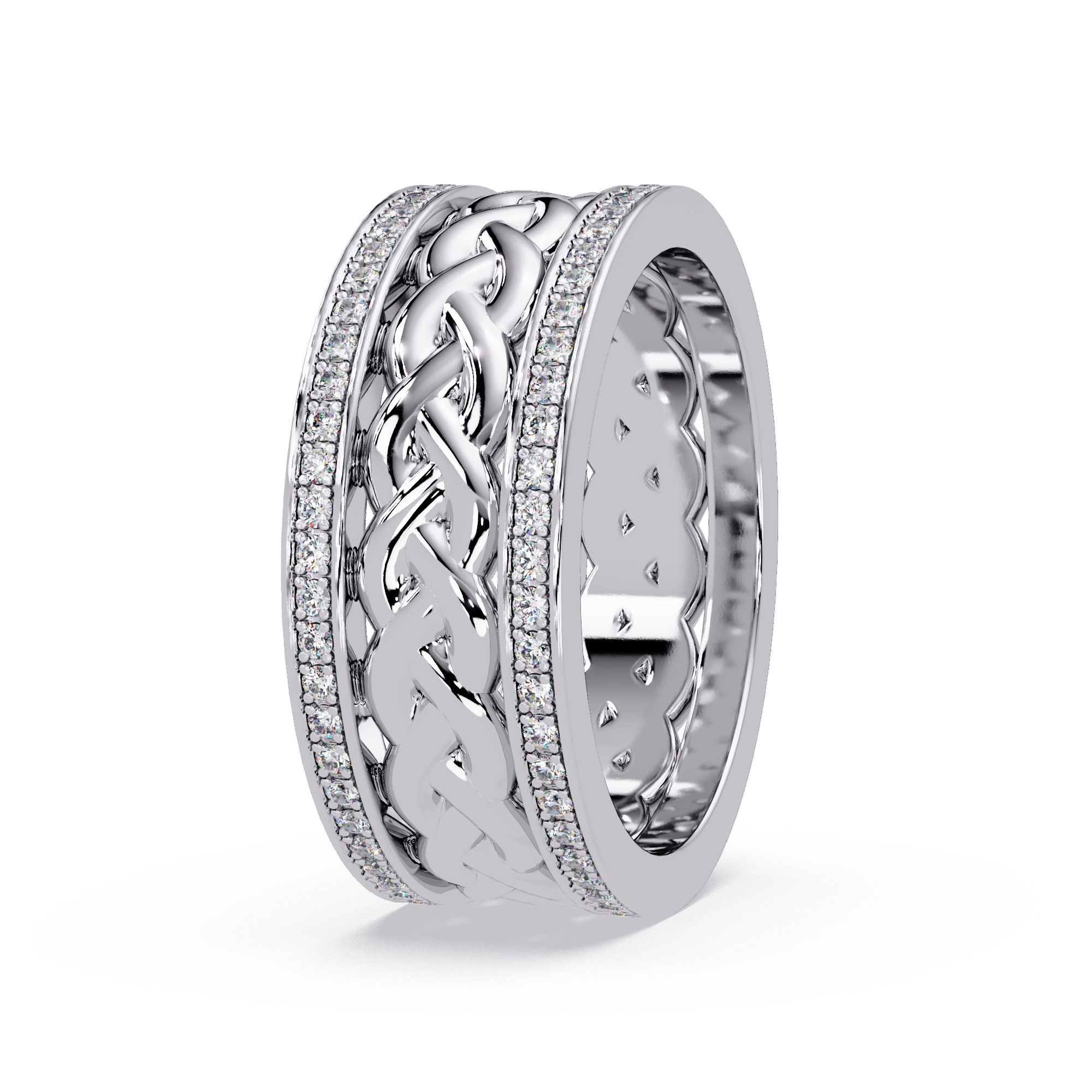 1.0 Ct Round Cut vvs Moissanite diamond Braided Band Ring