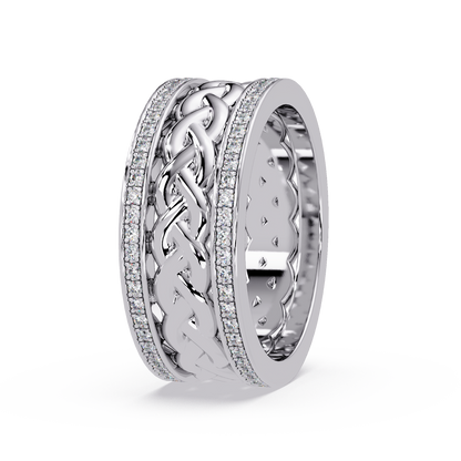 1.0 Ct Round Cut vvs Moissanite diamond Braided Band Ring