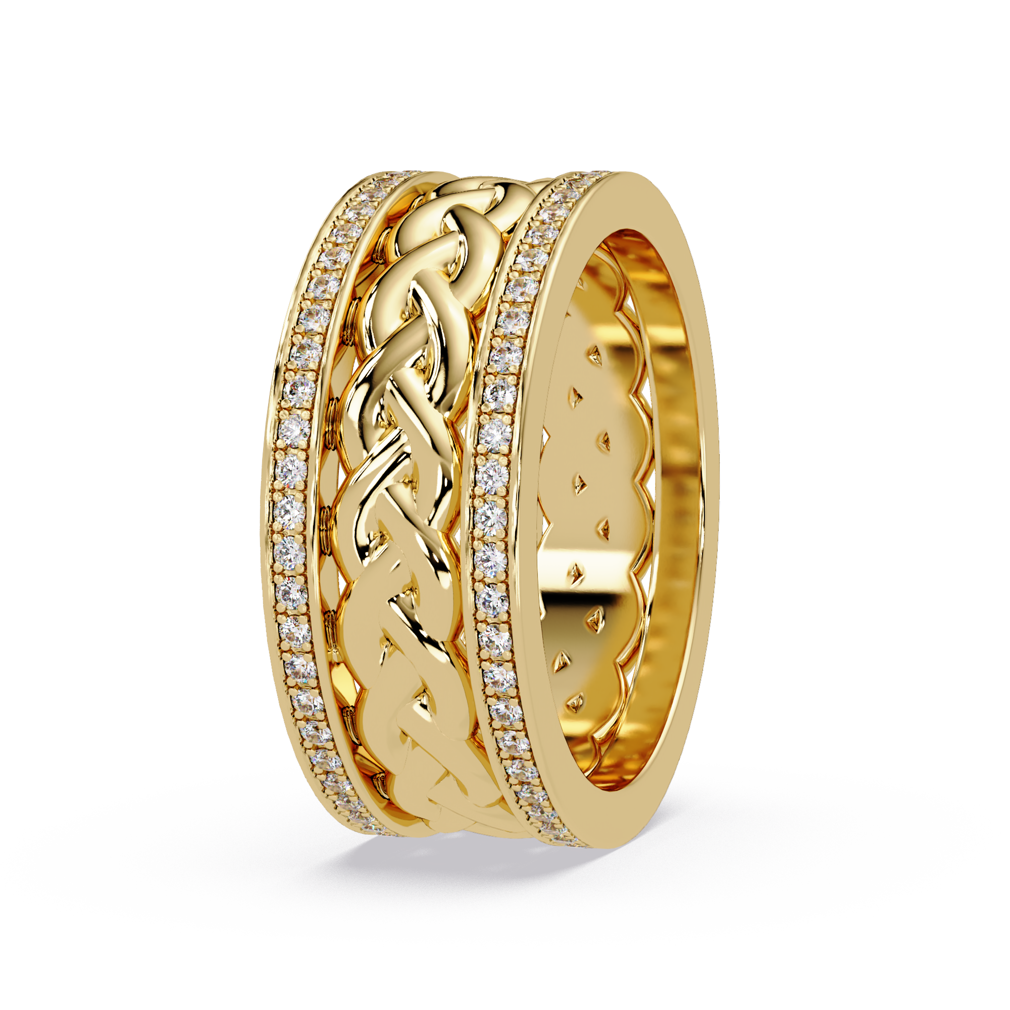 1.0 Ct Round Cut vvs Moissanite diamond Braided Band Ring