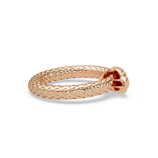 Custom Design Snake Head Textured Serpent Band Ring