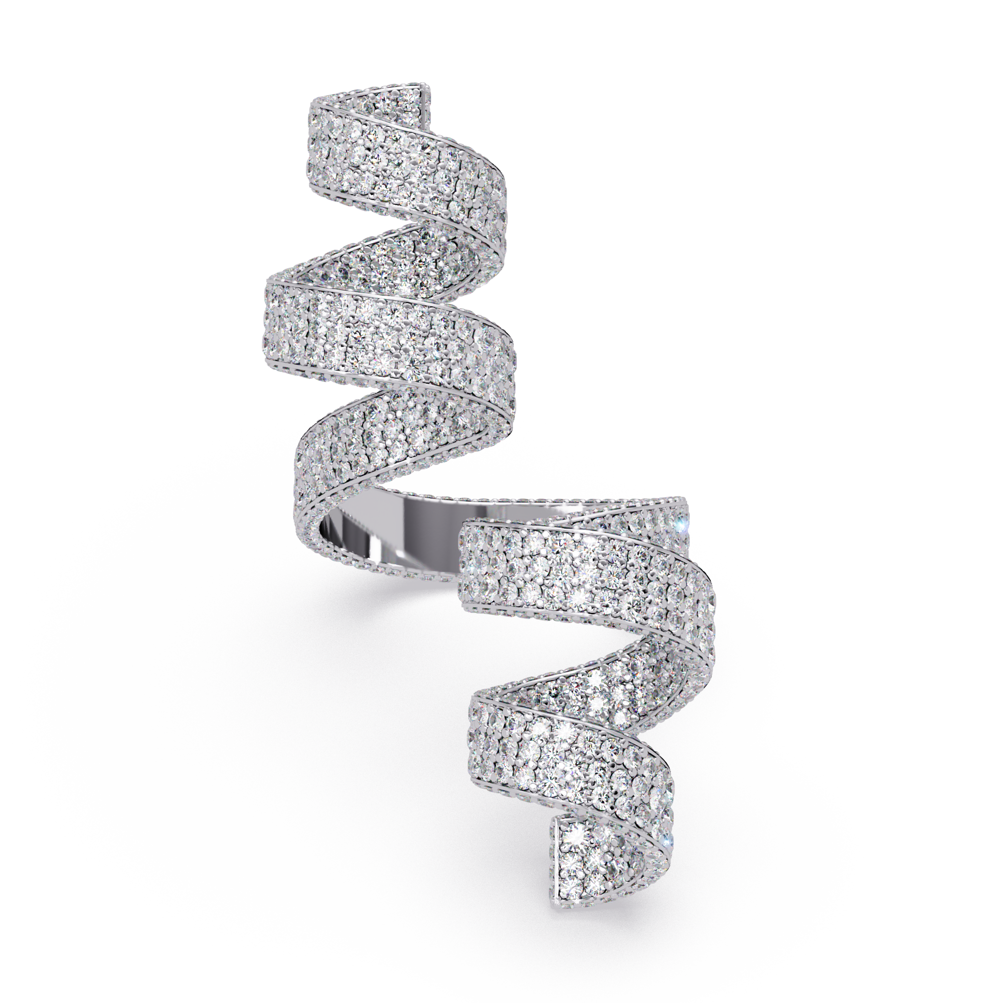 Iced-Out VVS Moissanite Pavé Wrap Ring for Women