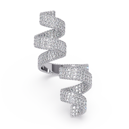Iced-Out VVS Moissanite Pavé Wrap Ring for Women