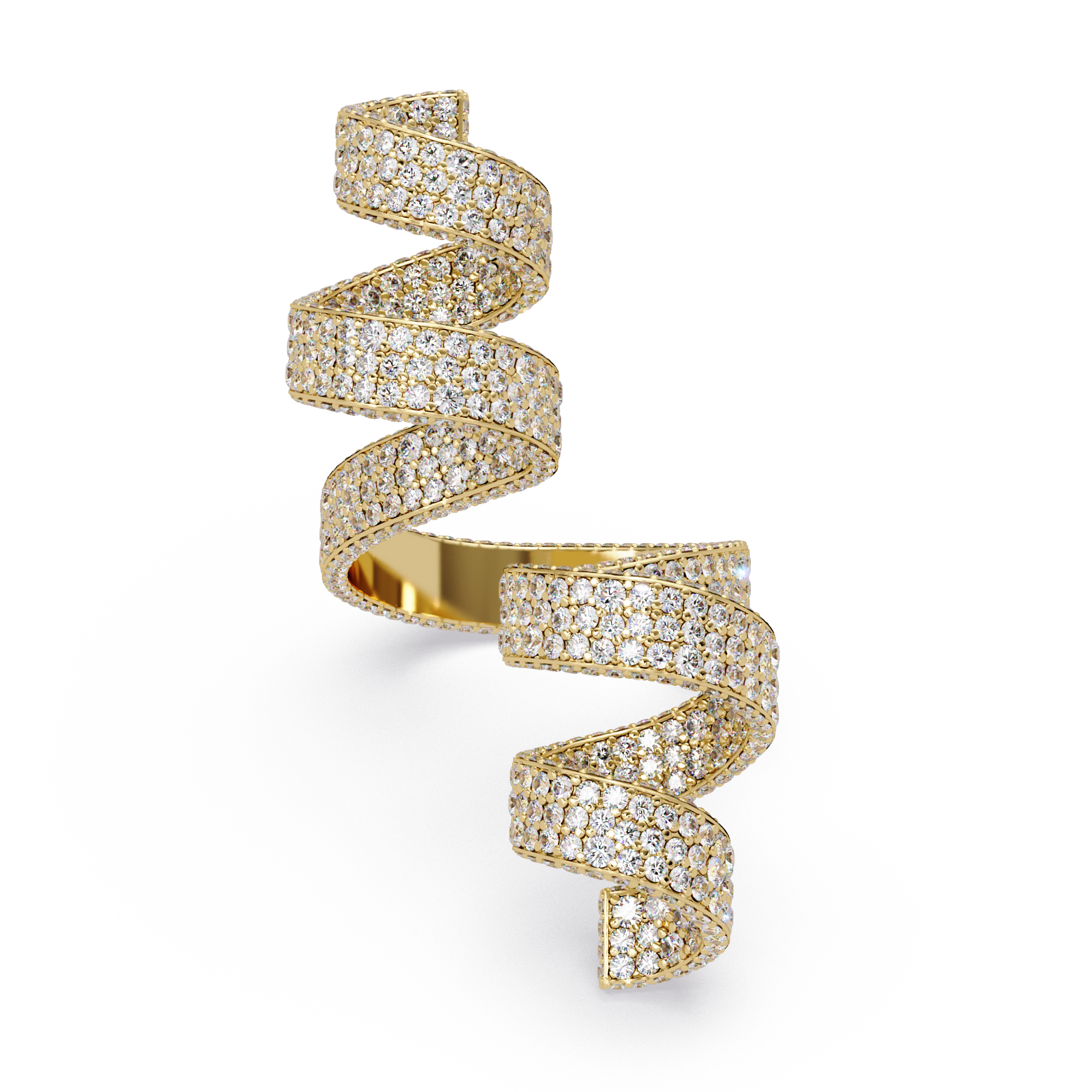 Iced-Out VVS Moissanite Pavé Wrap Ring for Women