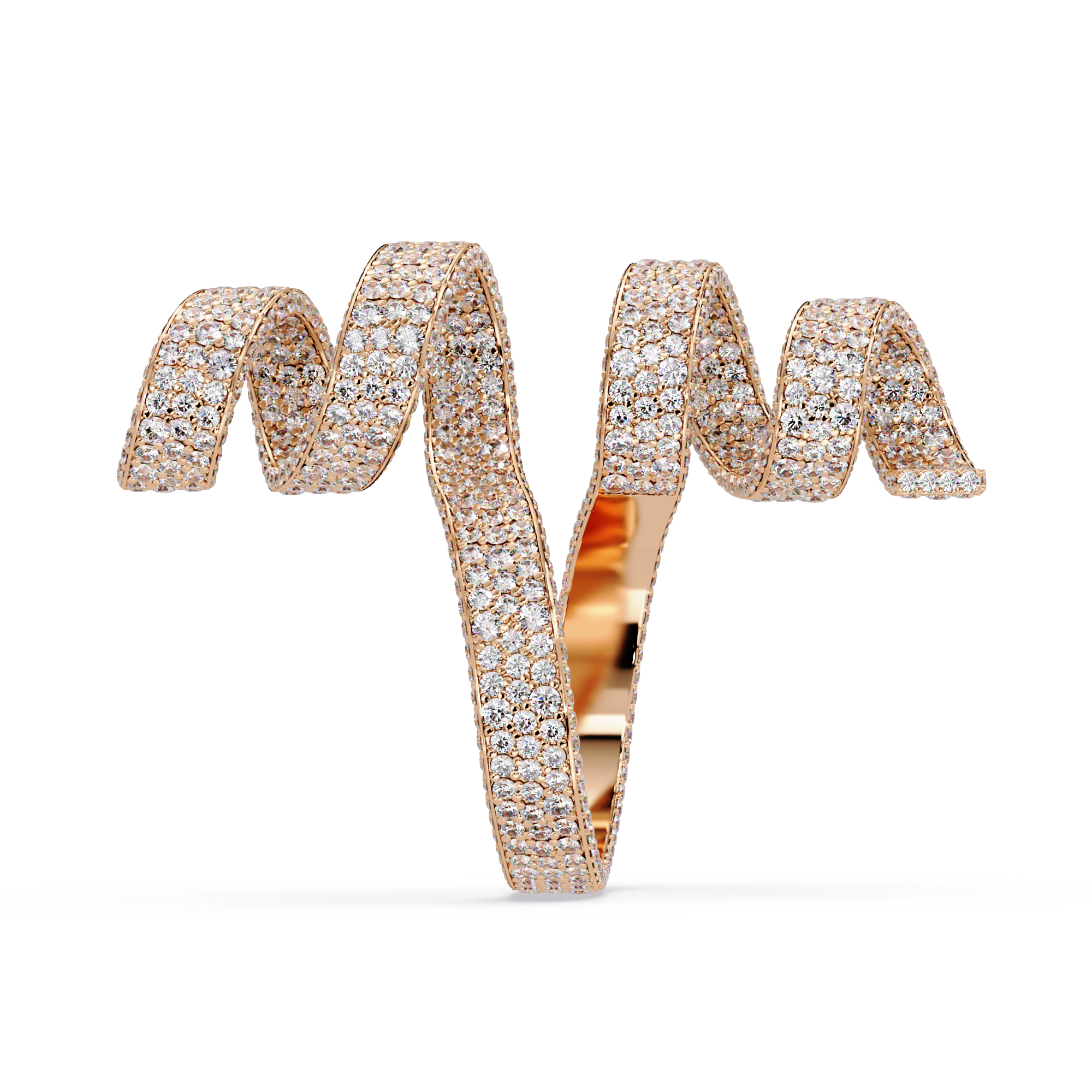 Iced-Out VVS Moissanite Pavé Wrap Ring for Women