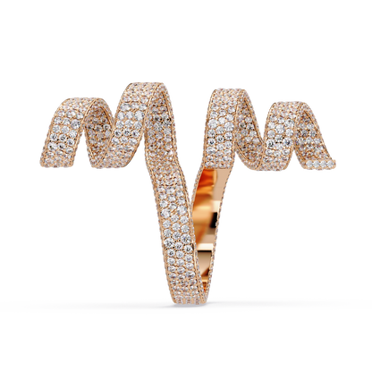 Iced-Out VVS Moissanite Pavé Wrap Ring for Women