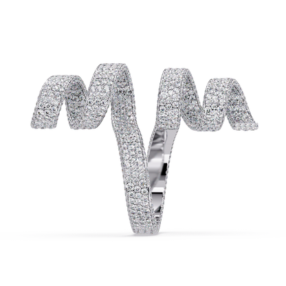 Iced-Out VVS Moissanite Pavé Wrap Ring for Women