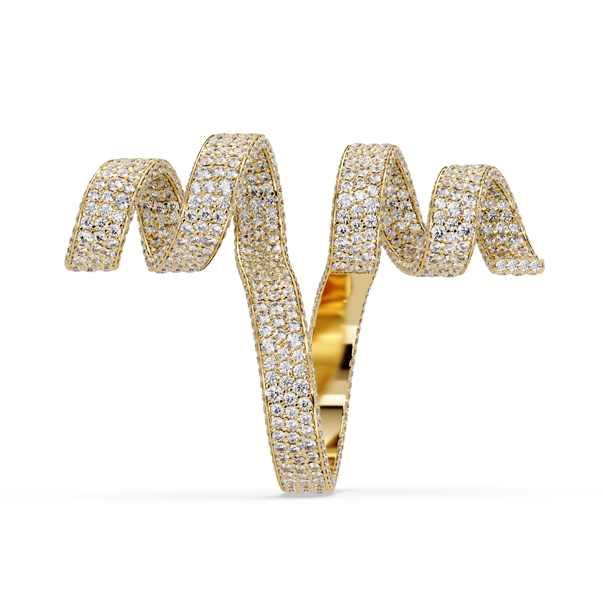 Iced-Out VVS Moissanite Pavé Wrap Ring for Women