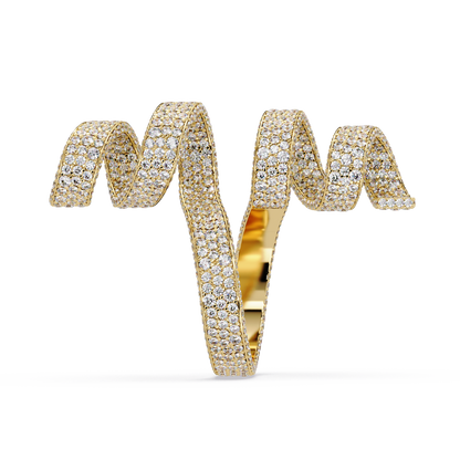 Iced-Out VVS Moissanite Pavé Wrap Ring for Women