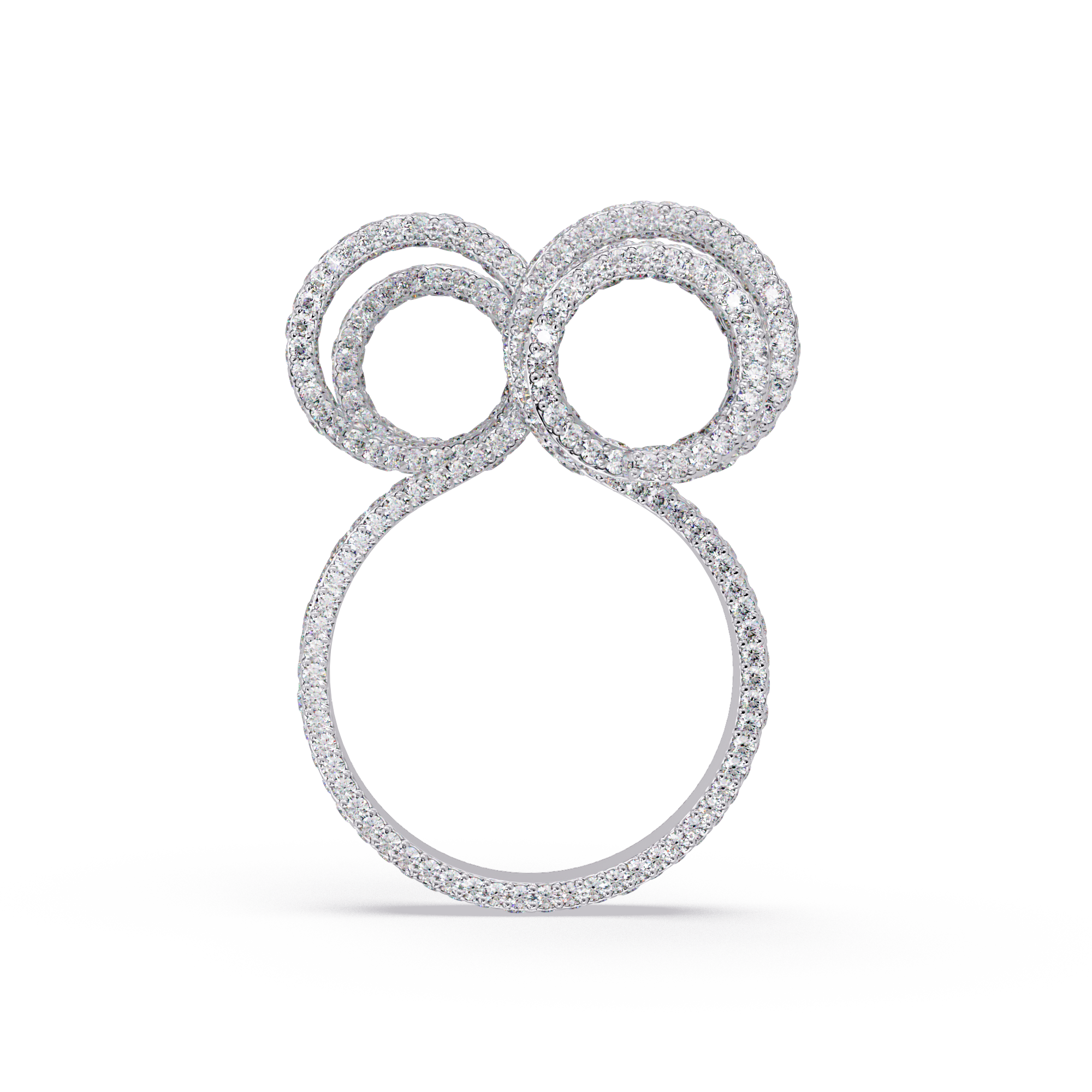 Iced-Out VVS Moissanite Pavé Wrap Ring for Women
