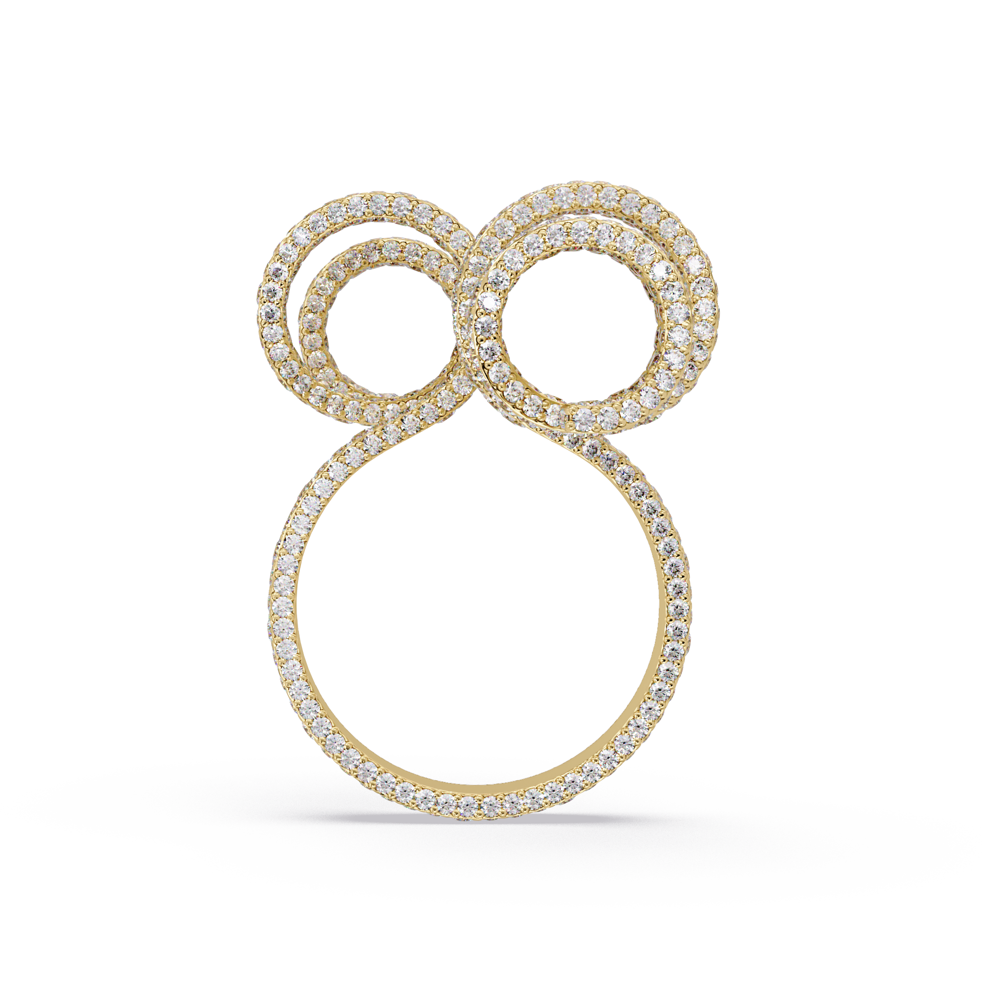 Iced-Out VVS Moissanite Pavé Wrap Ring for Women