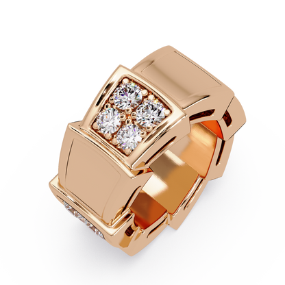 Exquisite Round-Cut VVS Moissanite Diamond Signature Ring