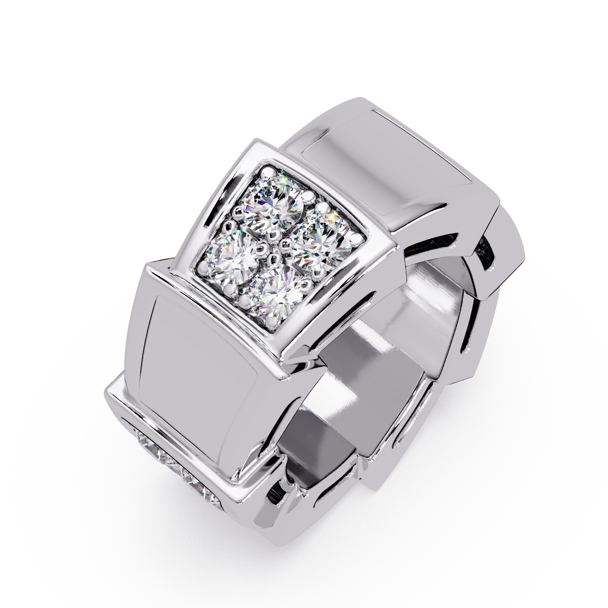 Exquisite Round-Cut VVS Moissanite Diamond Signature Ring