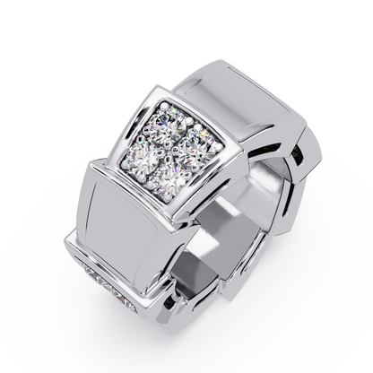 Exquisite Round-Cut VVS Moissanite Diamond Signature Ring