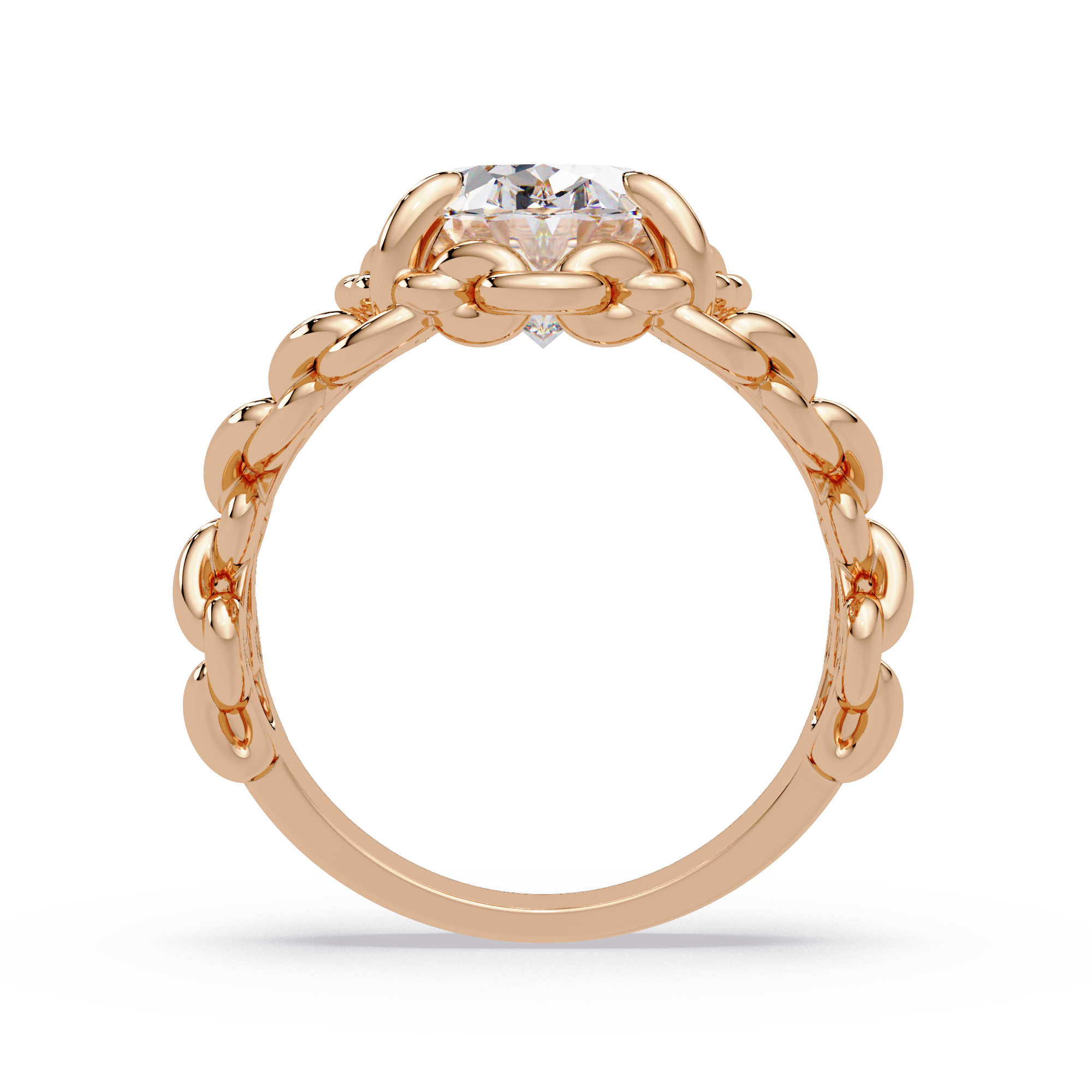 Elegant 3-Carat Oval-Cut VVS Moissanite Diamond Braided Band Ring