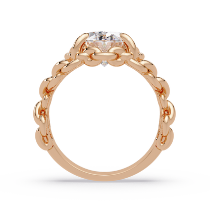 Elegant 3-Carat Oval-Cut VVS Moissanite Diamond Braided Band Ring