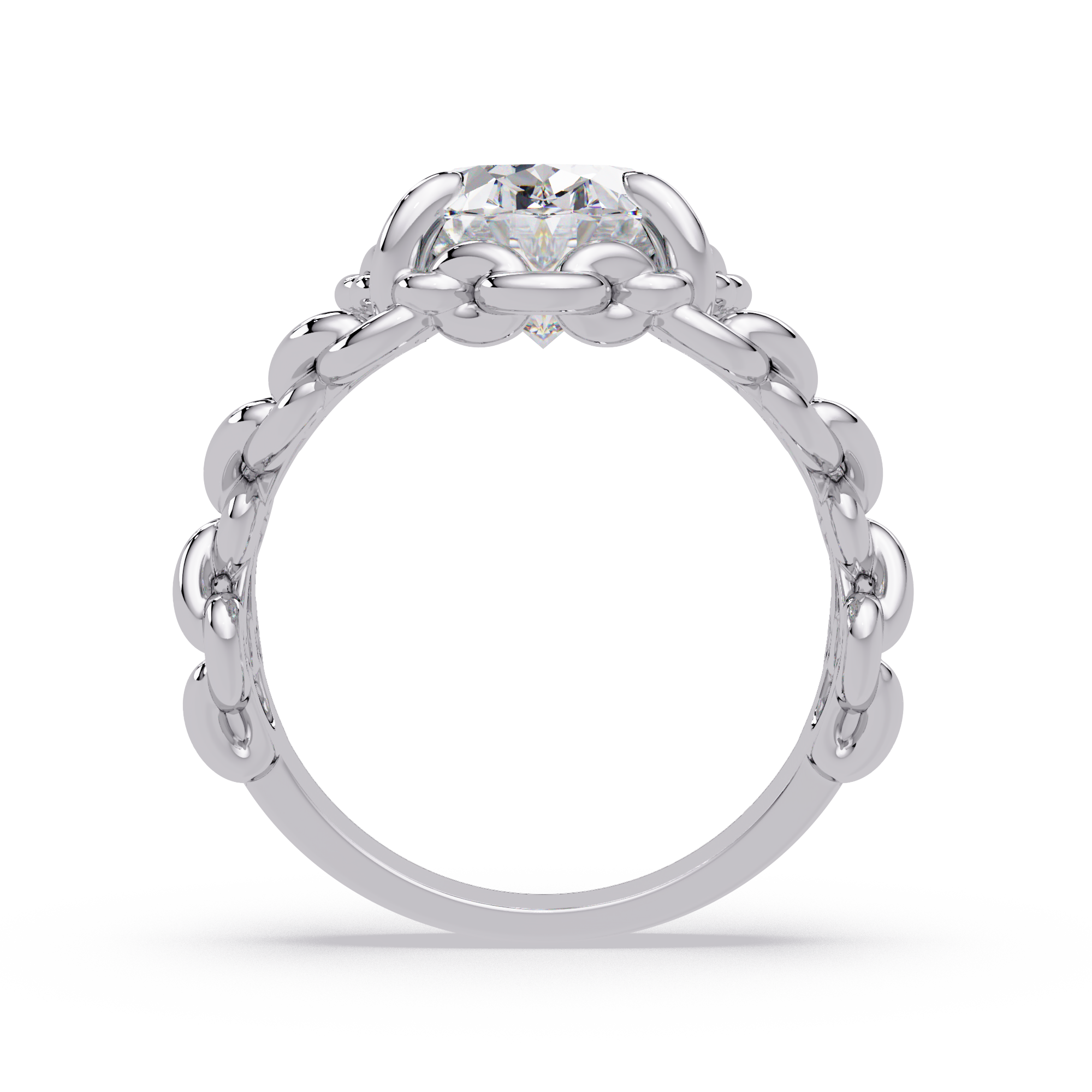 Elegant 3-Carat Oval-Cut VVS Moissanite Diamond Braided Band Ring