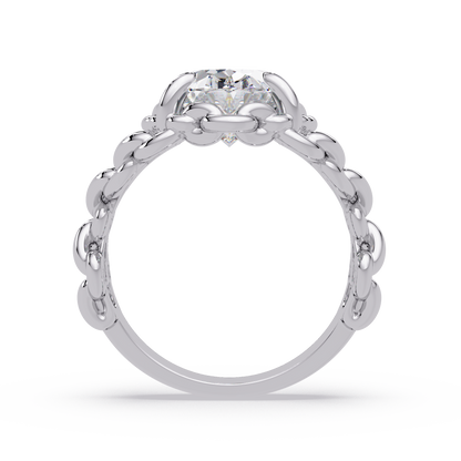Elegant 3-Carat Oval-Cut VVS Moissanite Diamond Braided Band Ring