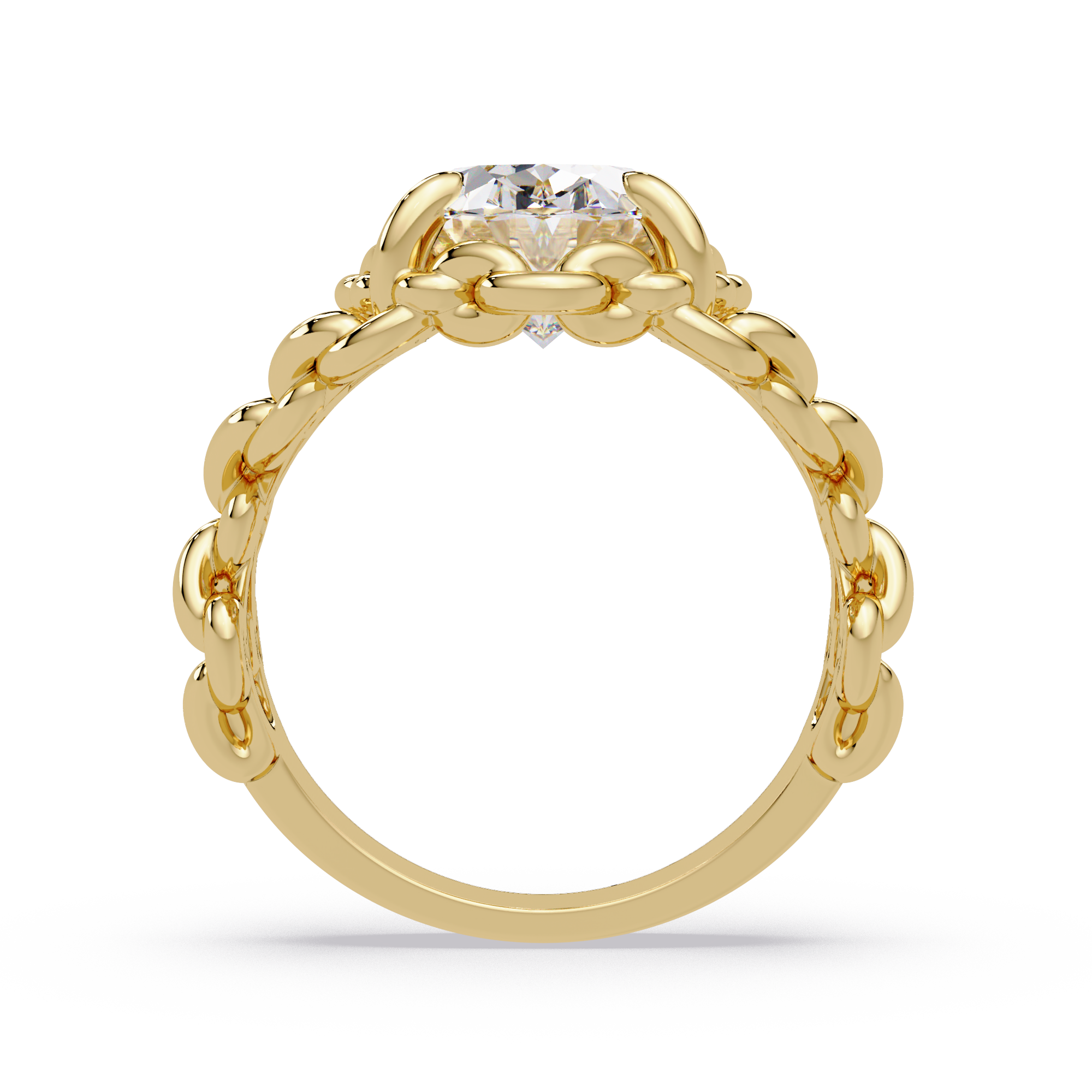 Elegant 3-Carat Oval-Cut VVS Moissanite Diamond Braided Band Ring