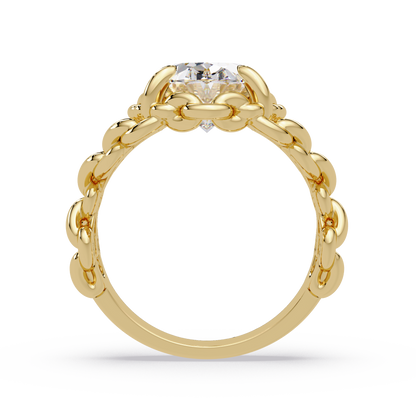 Elegant 3-Carat Oval-Cut VVS Moissanite Diamond Braided Band Ring