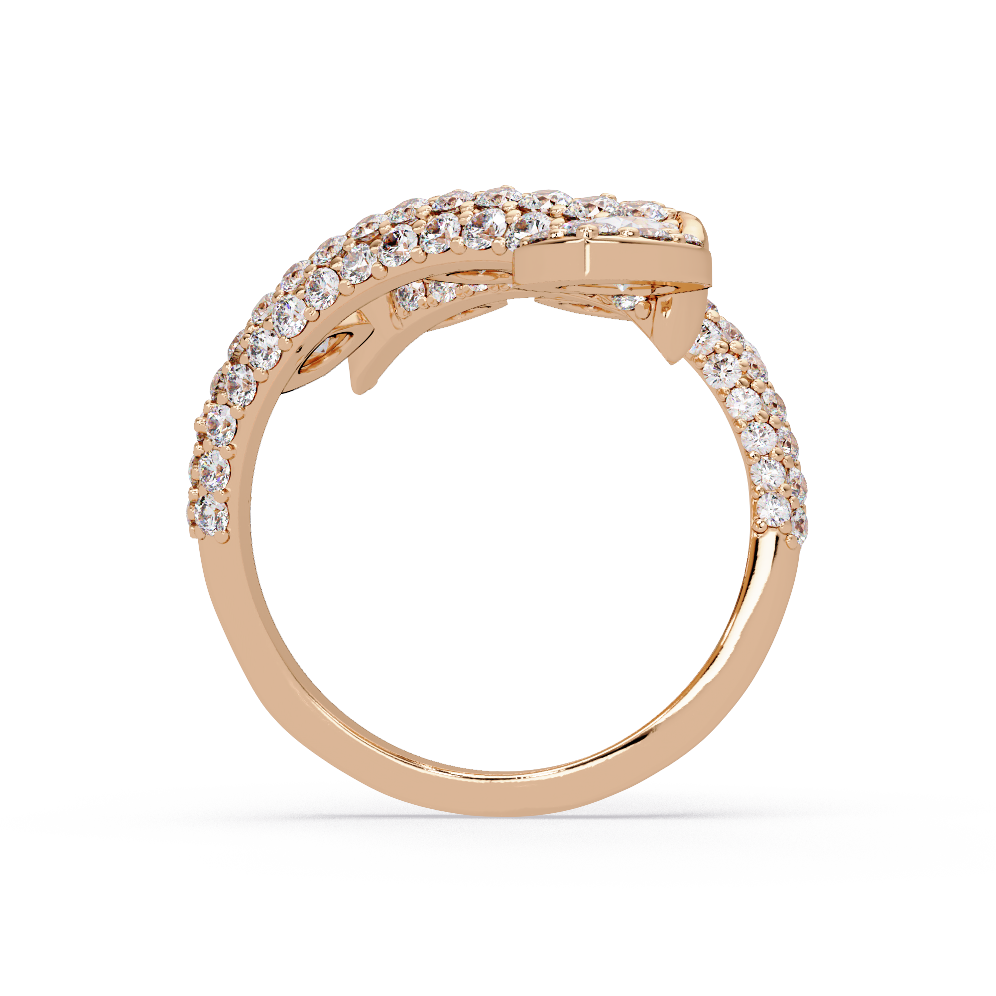 Elegant Pear-Cut VVS Moissanite Diamond Leaf Wrap Wedding Ring