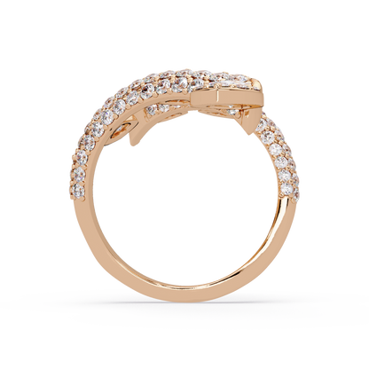 Elegant Pear-Cut VVS Moissanite Diamond Leaf Wrap Wedding Ring