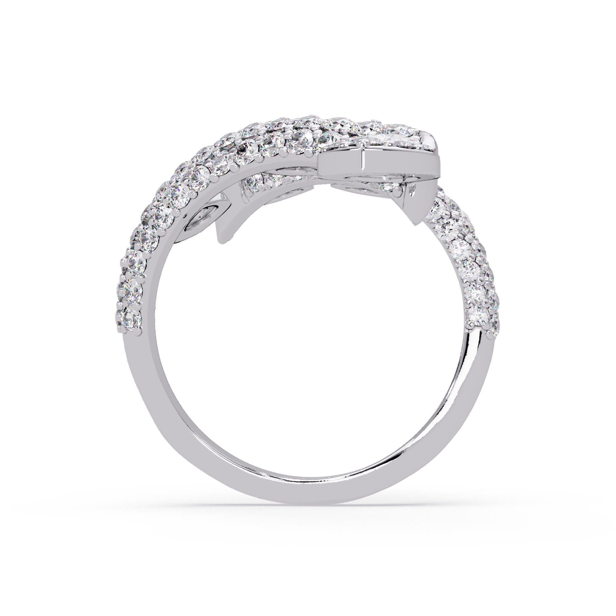 Elegant Pear-Cut VVS Moissanite Diamond Leaf Wrap Wedding Ring