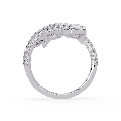 Elegant Pear-Cut VVS Moissanite Diamond Leaf Wrap Wedding Ring