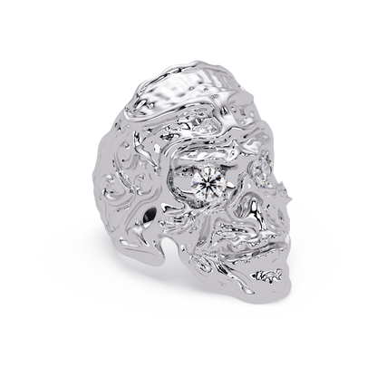 Signature Round-Cut VVS Moissanite Diamond “Skeleton Eye & Mouth” Custom Ring