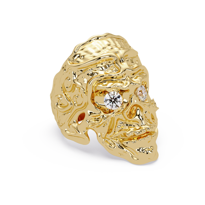 Signature Round-Cut VVS Moissanite Diamond “Skeleton Eye & Mouth” Custom Ring