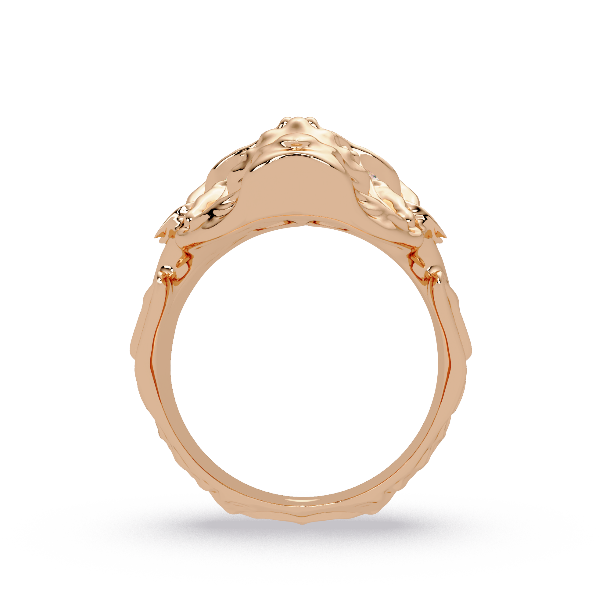 Signature Round-Cut VVS Moissanite Diamond “Skeleton Eye & Mouth” Custom Ring