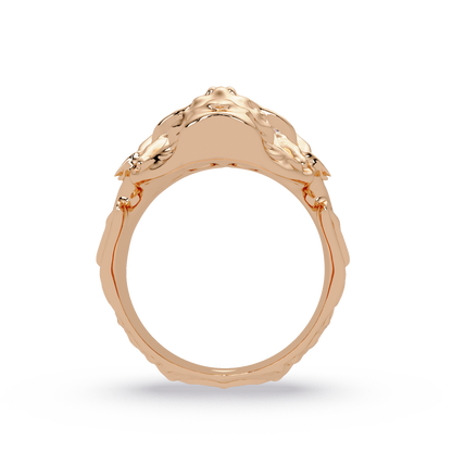 Signature Round-Cut VVS Moissanite Diamond “Skeleton Eye & Mouth” Custom Ring