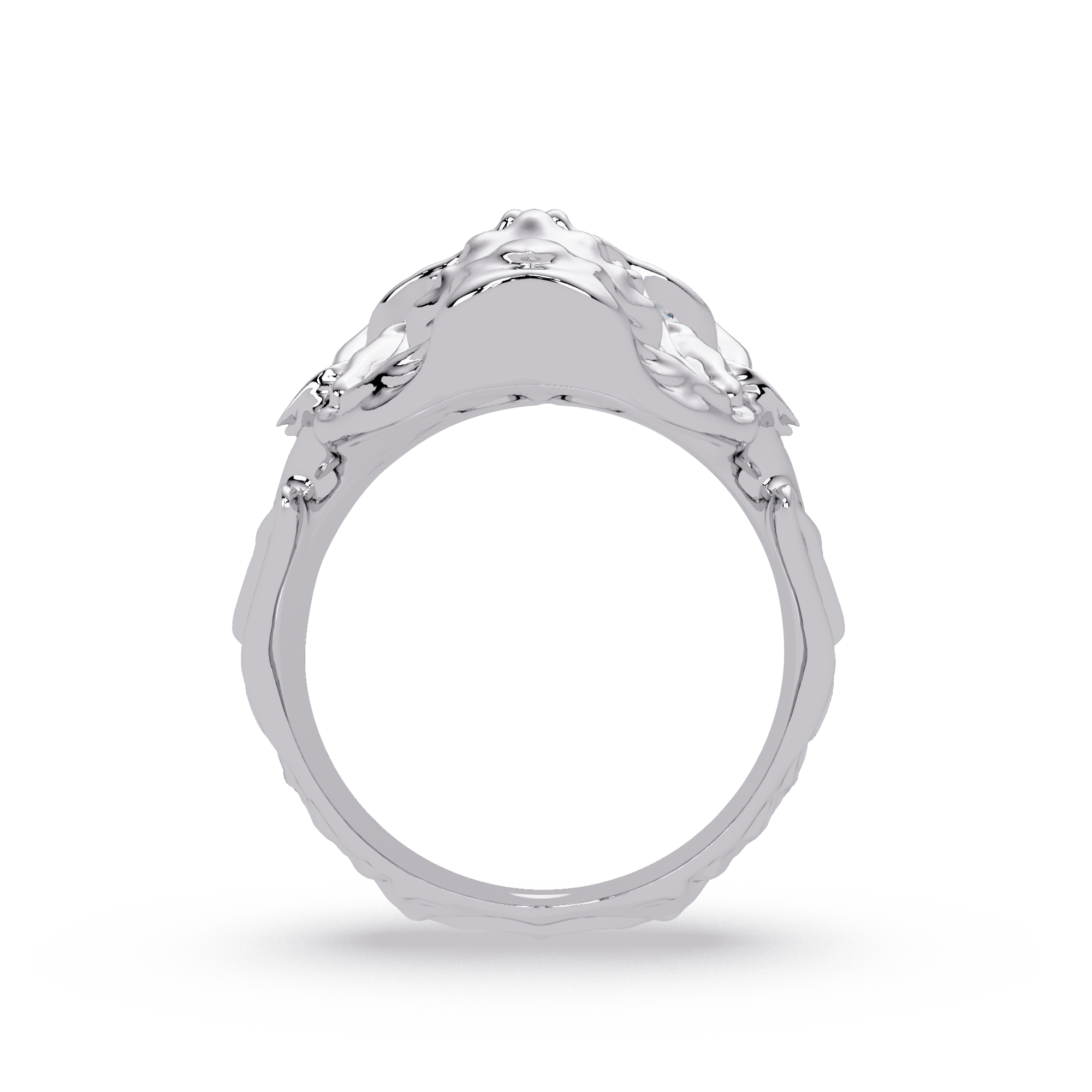 Signature Round-Cut VVS Moissanite Diamond “Skeleton Eye & Mouth” Custom Ring