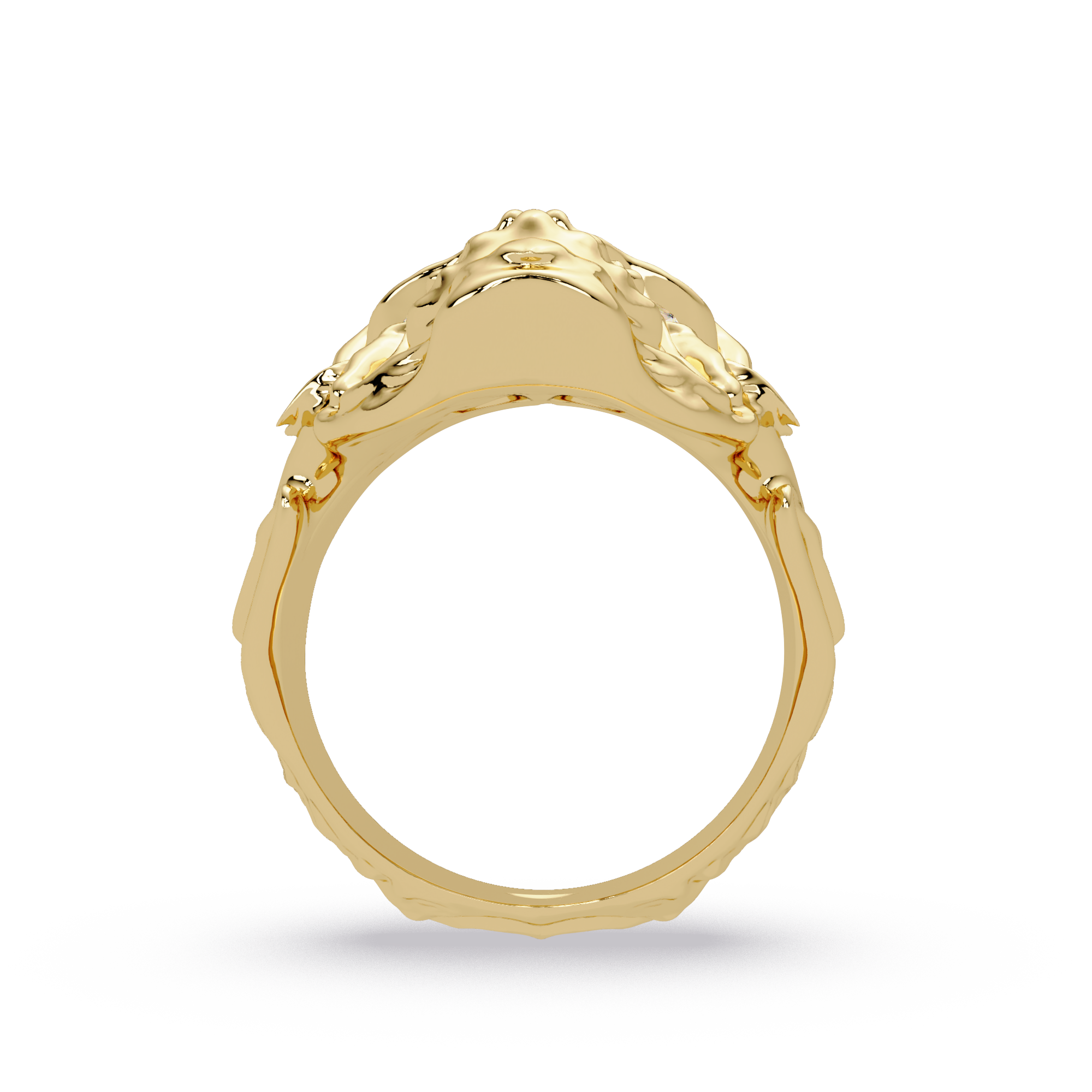 Signature Round-Cut VVS Moissanite Diamond “Skeleton Eye & Mouth” Custom Ring
