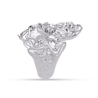 Signature Round-Cut VVS Moissanite Diamond “Skeleton Eye & Mouth” Custom Ring