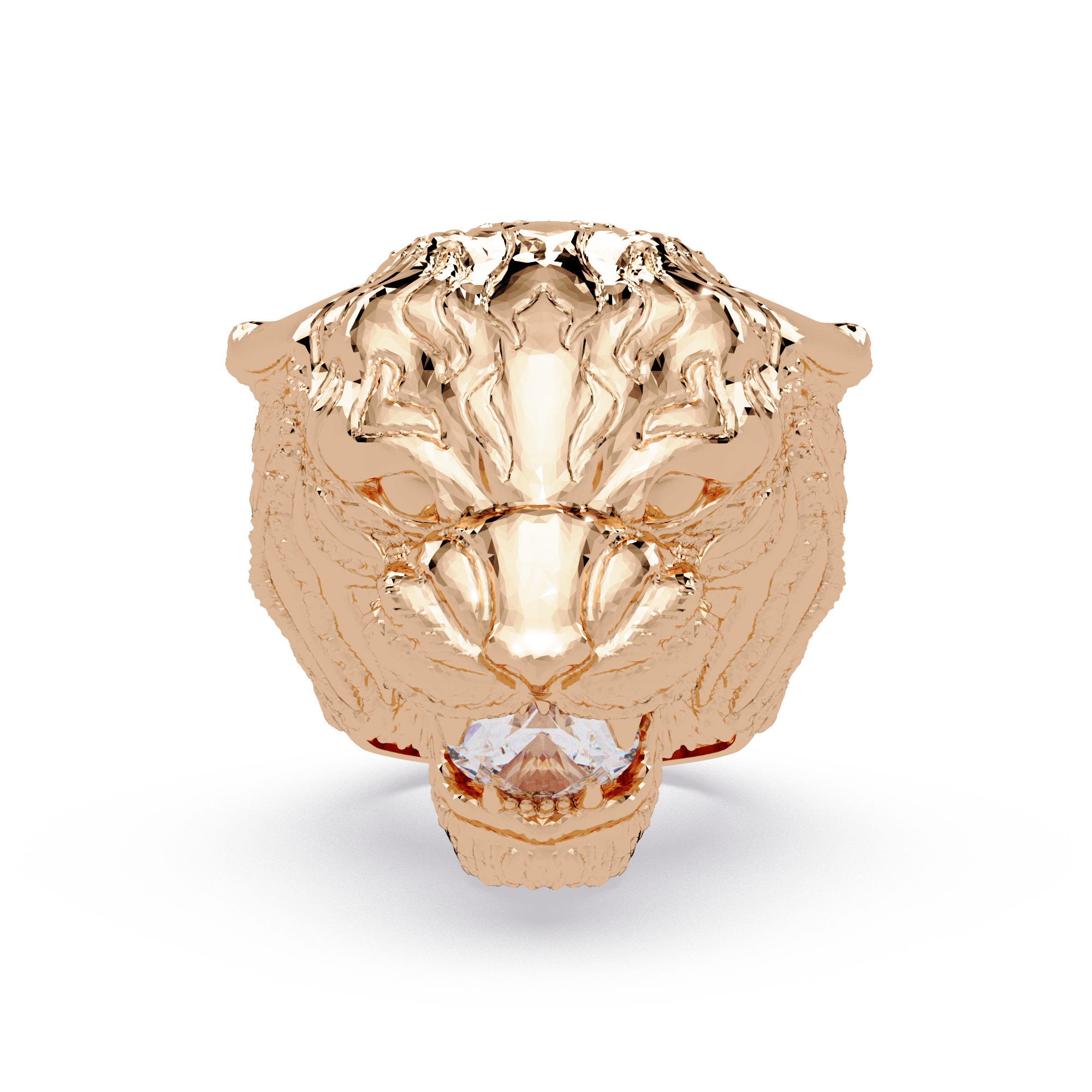 Elegant 2-Carat Round-Cut VVS Moissanite Diamond “Roaring Lion” Statement Ring