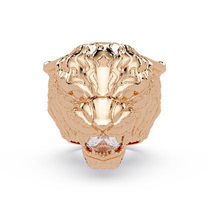 Elegant 2-Carat Round-Cut VVS Moissanite Diamond “Roaring Lion” Statement Ring
