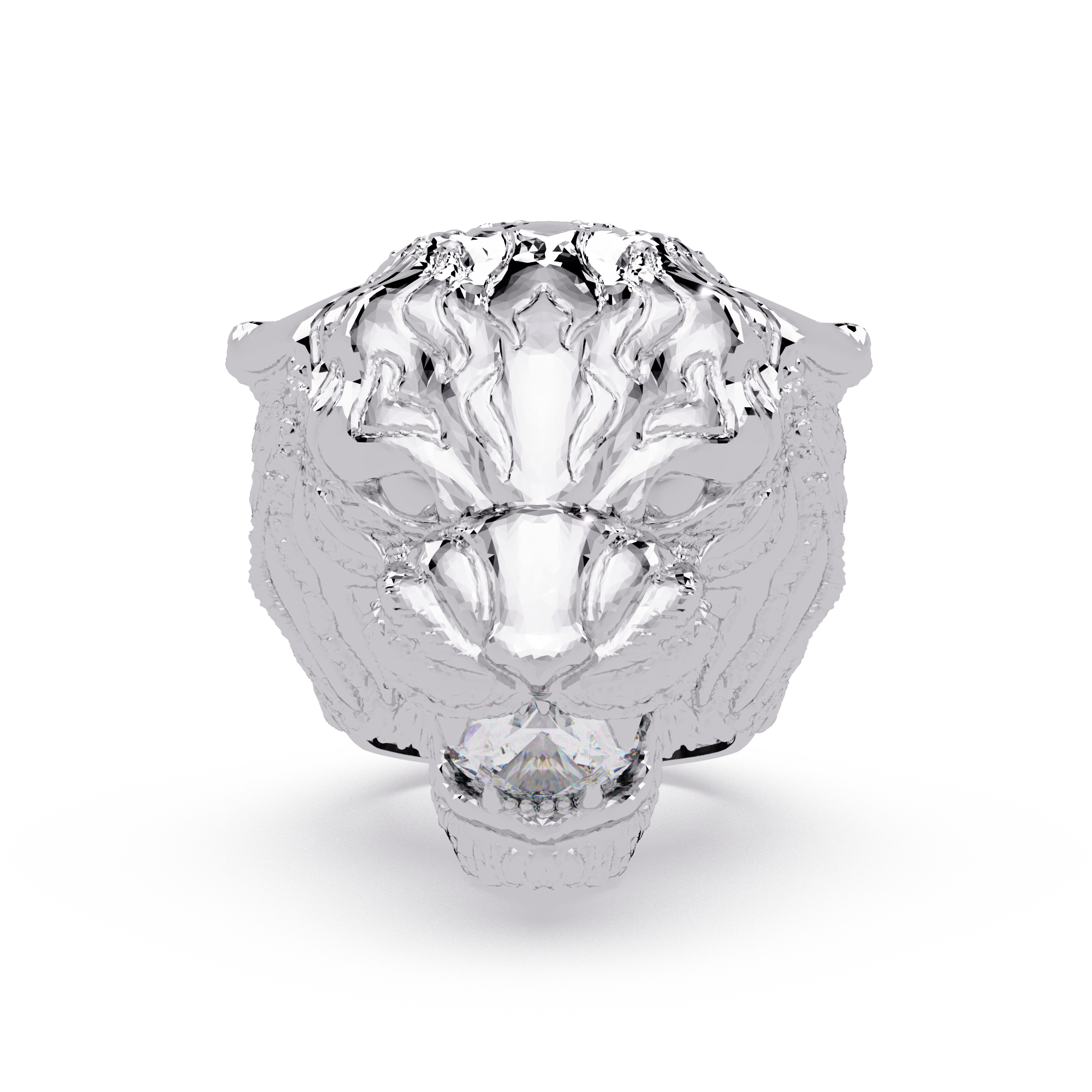 Elegant 2-Carat Round-Cut VVS Moissanite Diamond “Roaring Lion” Statement Ring