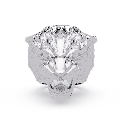 Elegant 2-Carat Round-Cut VVS Moissanite Diamond “Roaring Lion” Statement Ring