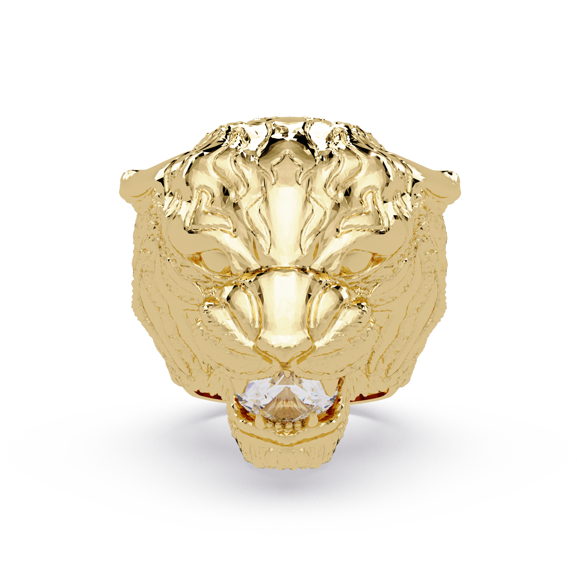 Elegant 2-Carat Round-Cut VVS Moissanite Diamond “Roaring Lion” Statement Ring