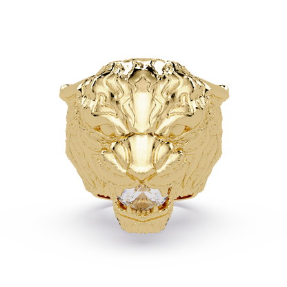 Elegant 2-Carat Round-Cut VVS Moissanite Diamond “Roaring Lion” Statement Ring