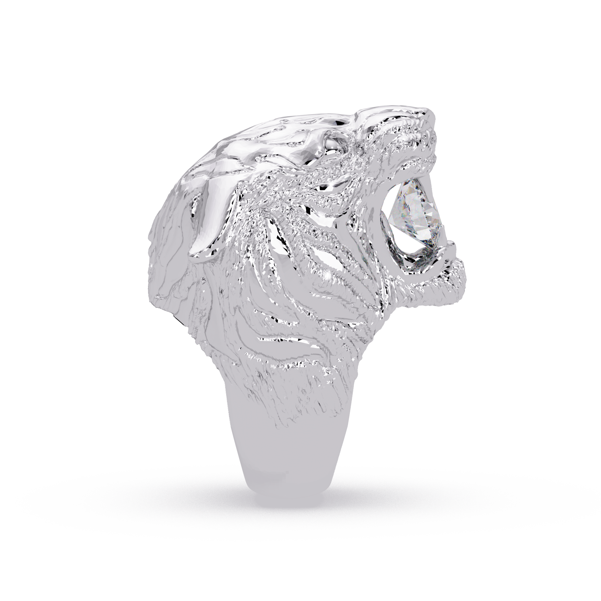 Elegant 2-Carat Round-Cut VVS Moissanite Diamond “Roaring Lion” Statement Ring