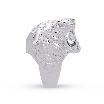 Elegant 2-Carat Round-Cut VVS Moissanite Diamond “Roaring Lion” Statement Ring