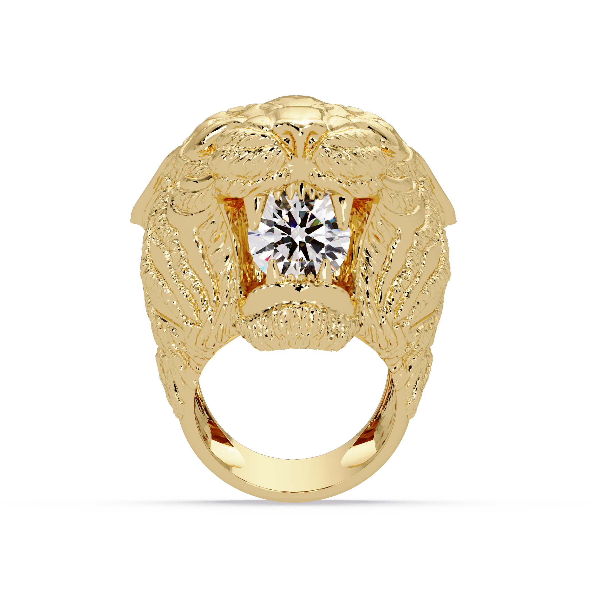 Elegant 2-Carat Round-Cut VVS Moissanite Diamond “Roaring Lion” Statement Ring